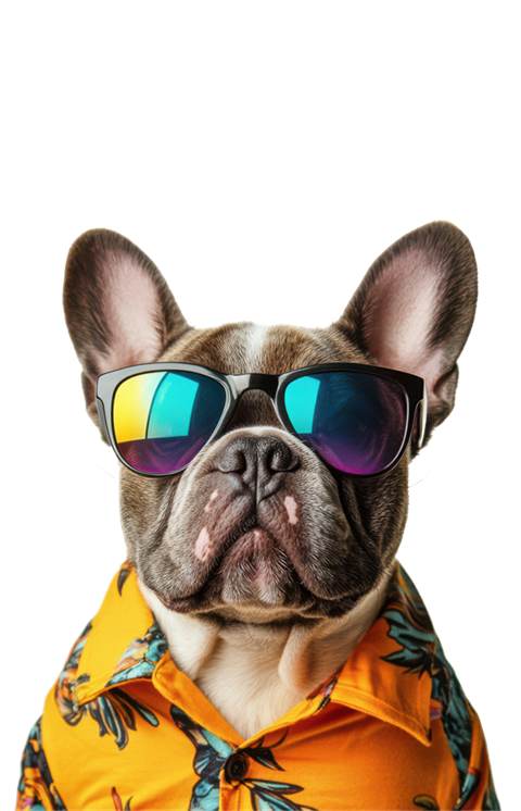 Casa Princeton mascot — French Bulldog with sunglasses
