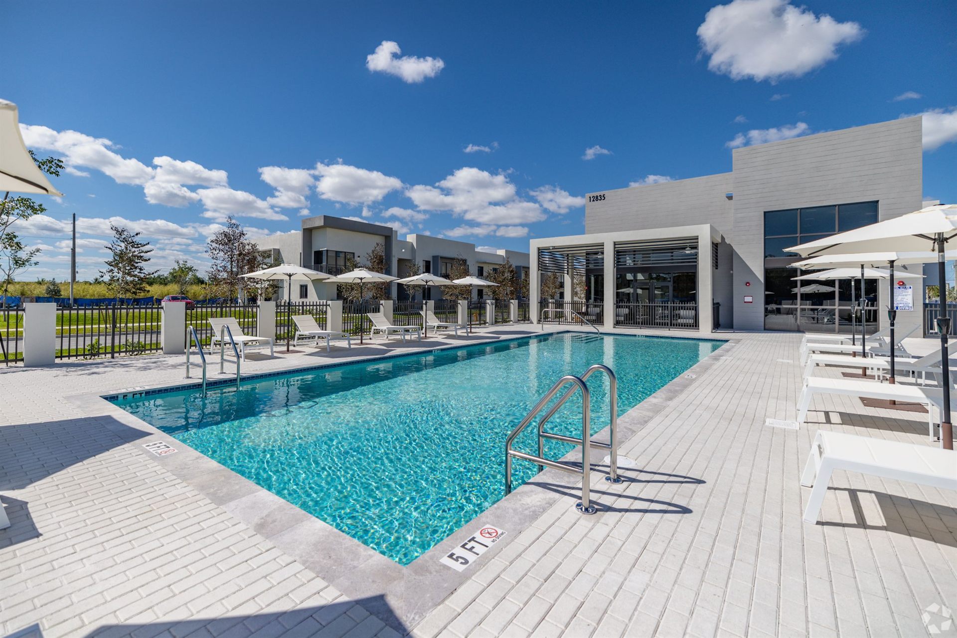 Casa Princeton resort-style pool with the building behind